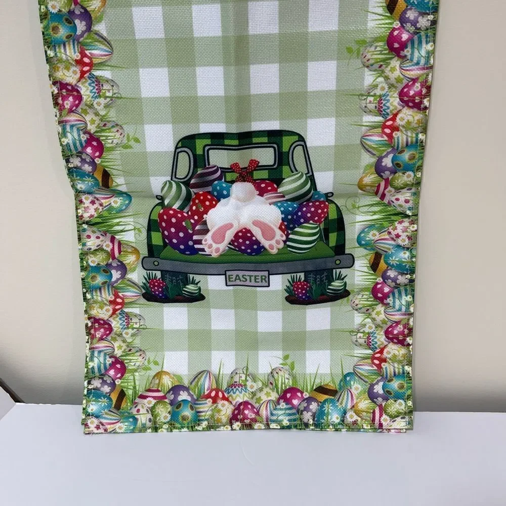 Easter Table Runner Vintage Farm Truck NWT
